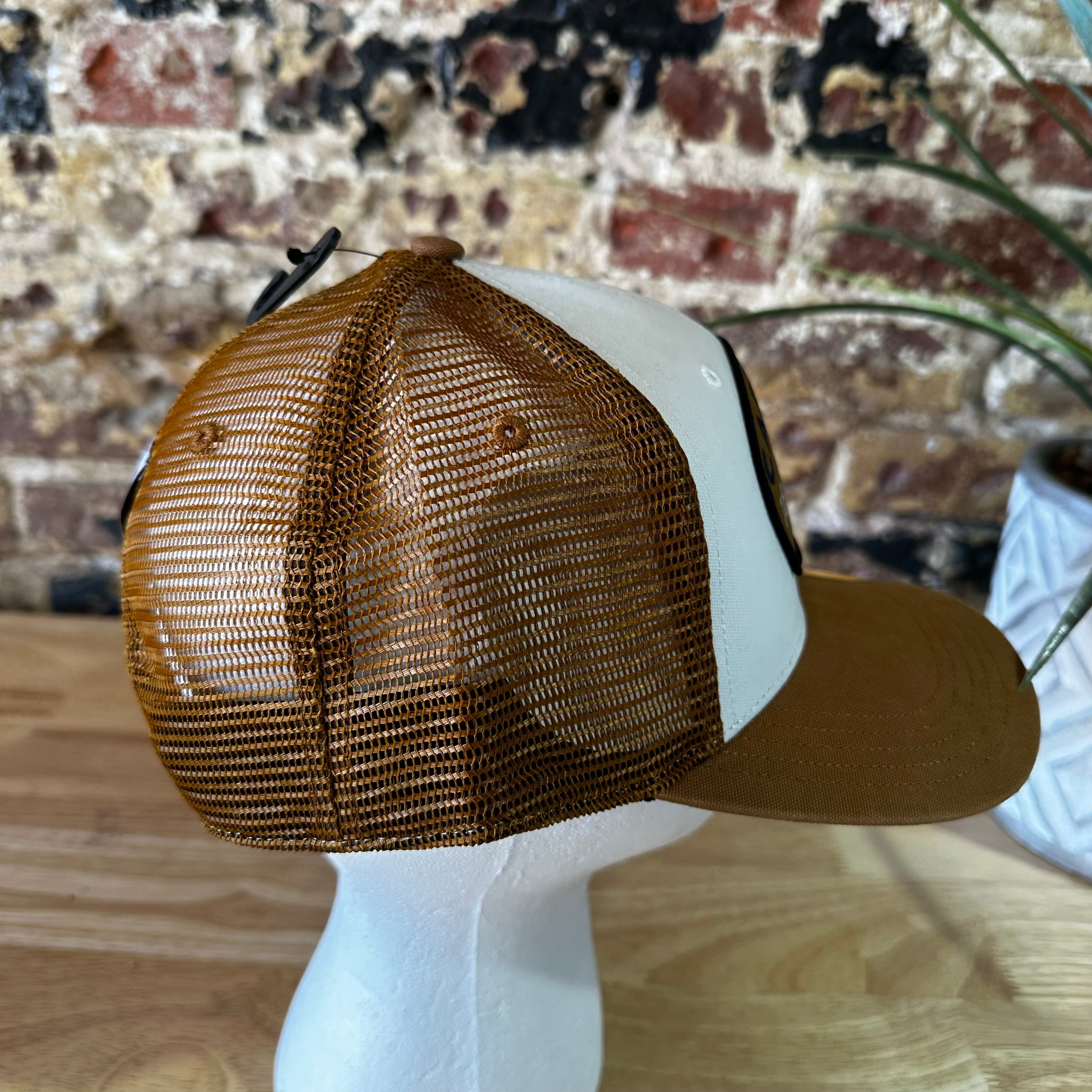 Carhartt Brown White 1889 Trucker Snap Mesh Back Hat New