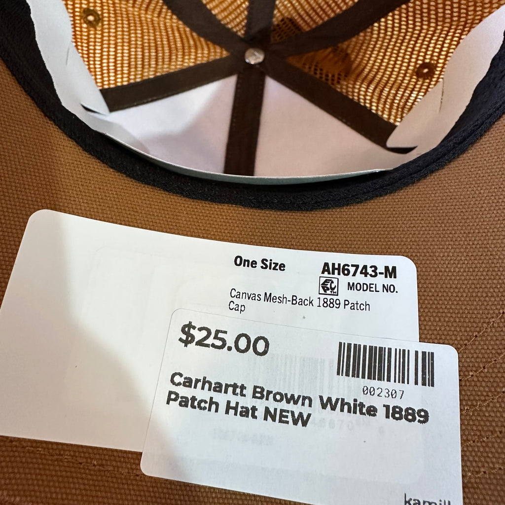 Carhartt Brown White 1889 Trucker Snap Mesh Back Hat New
