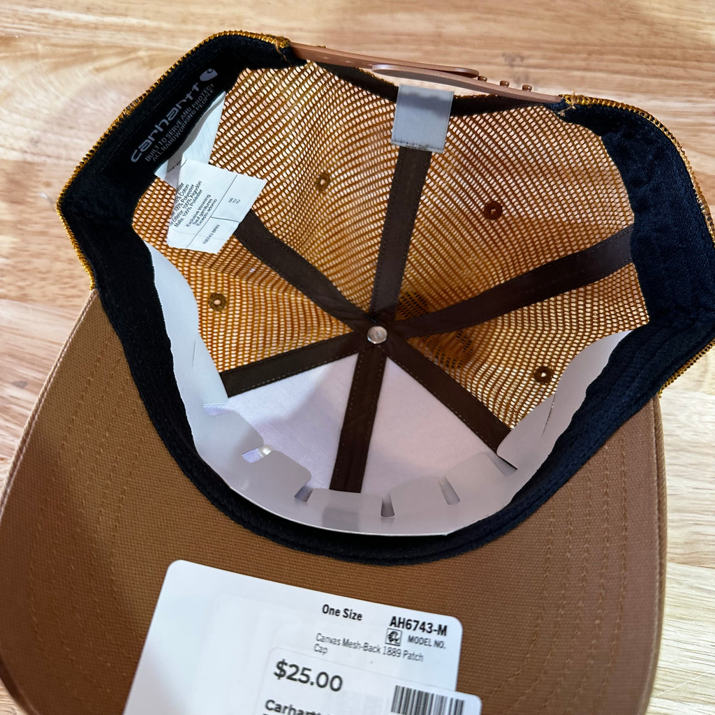Carhartt Brown White 1889 Trucker Snap Mesh Back Hat New