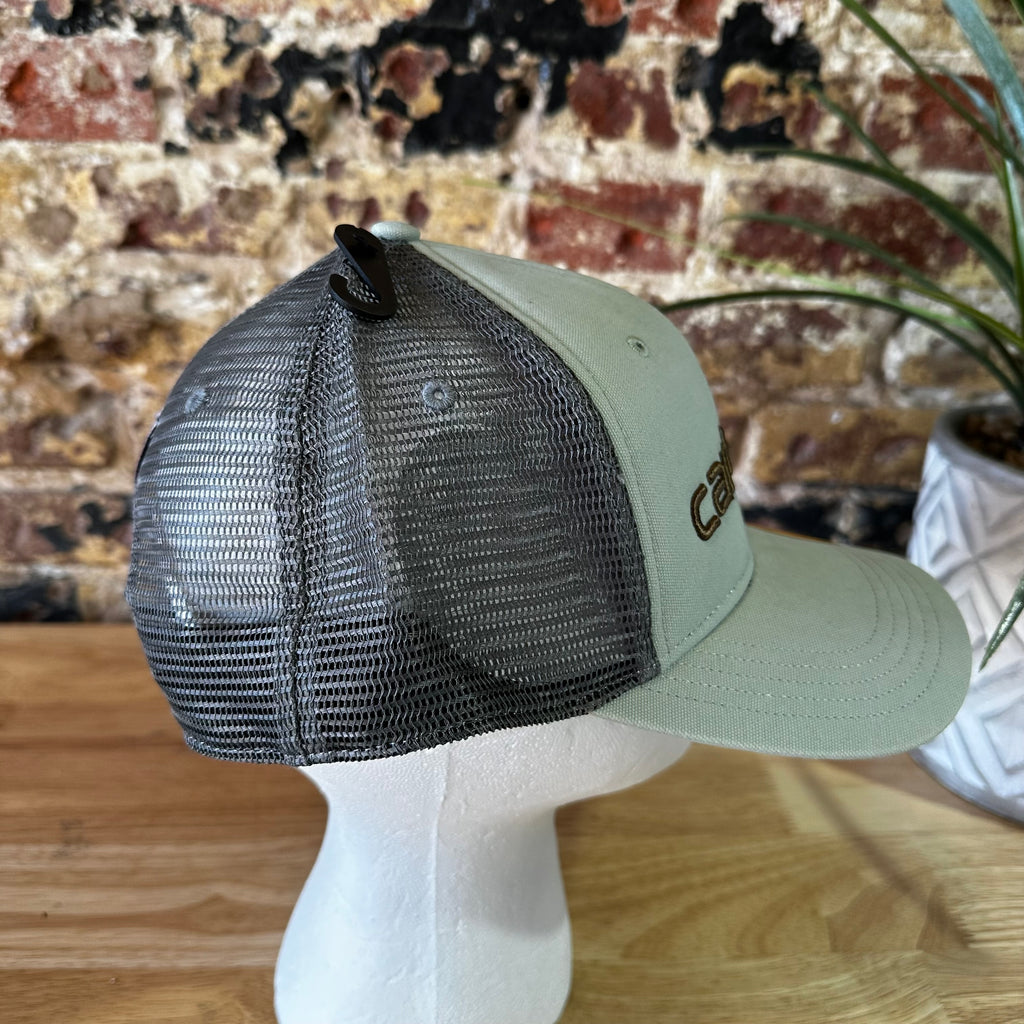 Carhartt Force Canvas Mesh-Back Logo Graphic SnapBack Trucker Hat Green New