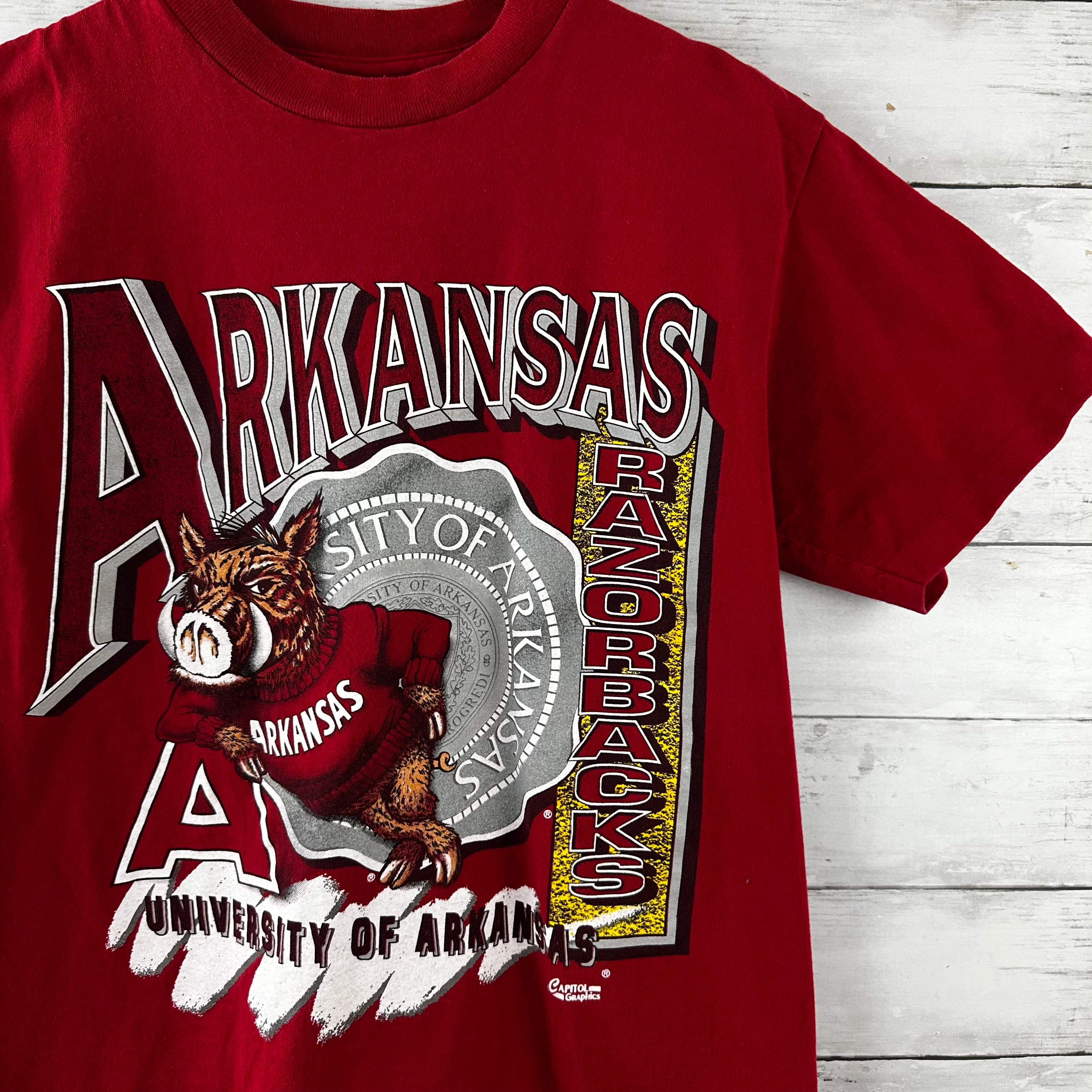 Vintage University Of Arkansas 90's Capital Graphics T Shirt Big Red Hog USA S/S&nbsp;&nbsp;