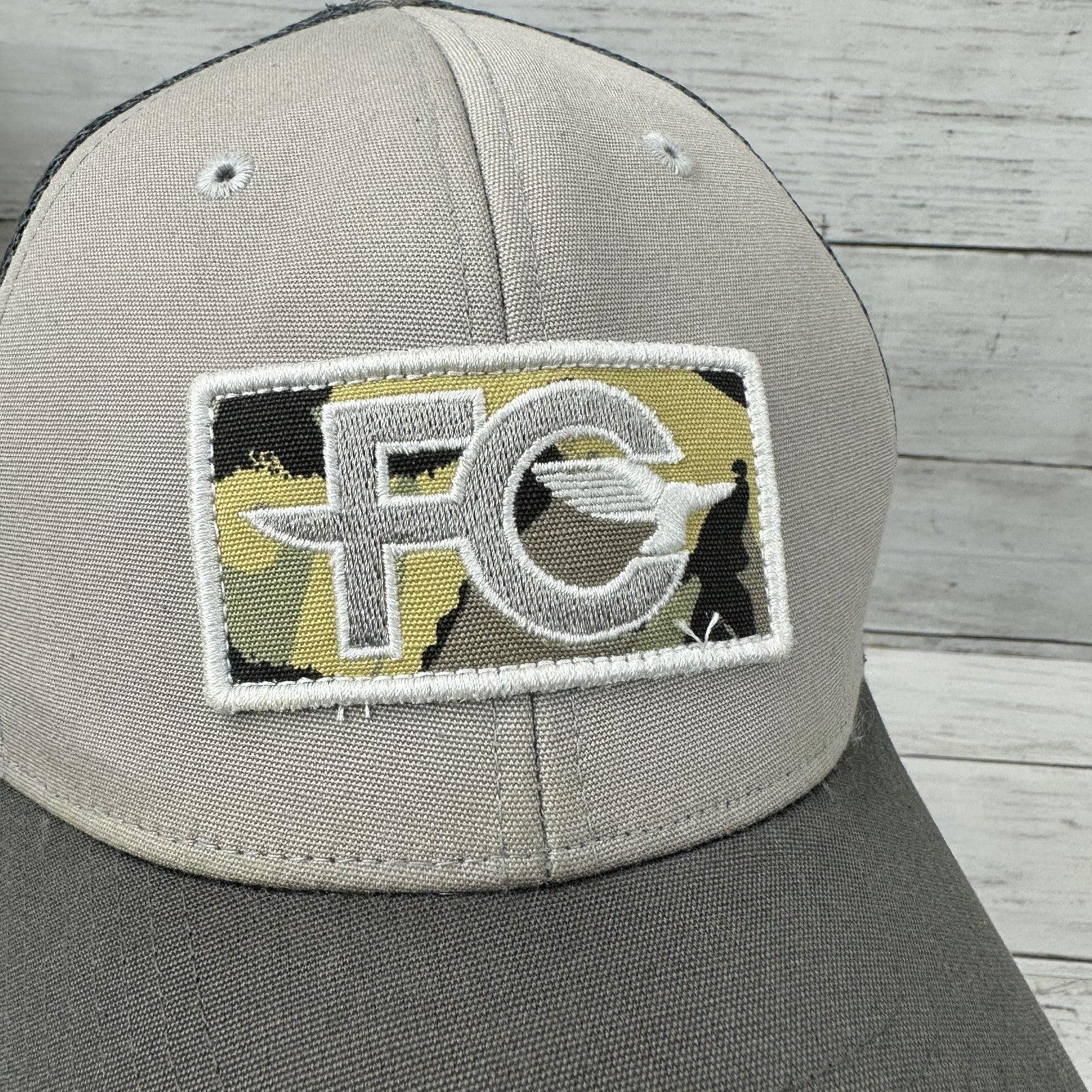 Patagonia Hat Snapback Trucker Cap Mens Fletcher Chouinard FC Outdoor Gray