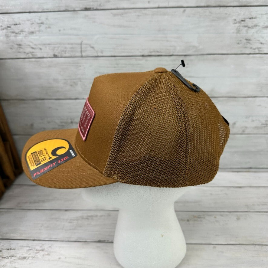 Carhartt Brown Canvas Hat Cap Mesh back 1889 patch Snapback New