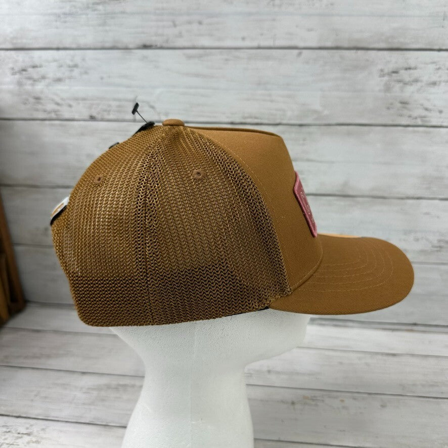 Carhartt Brown Canvas Hat Cap Mesh back 1889 patch Snapback New