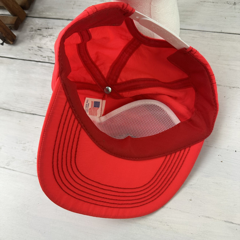 Vintage Team Penske Snapback Hat Nylon Neon 90s Racing Nascar Made in USA