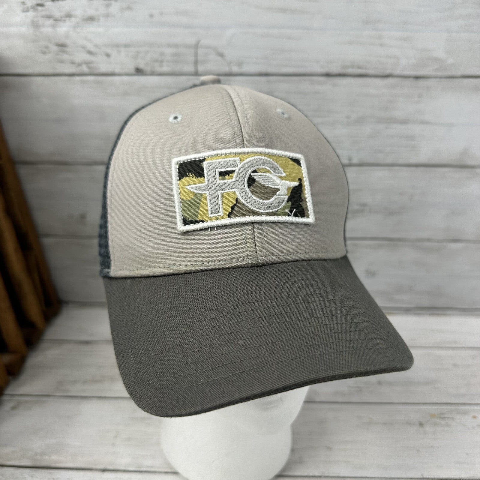 Patagonia Hat Snapback Trucker Cap Mens Fletcher Chouinard FC Outdoor Gray