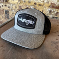 Wrangler Logo Gray black Trucker Snapback Hat Cap New