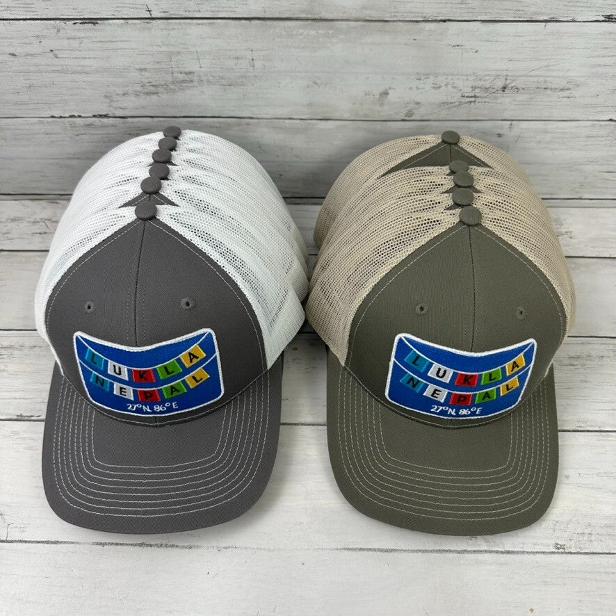 Lot of 11 Lukla Nepal Gray White tan Snapback Hat Outdoor Cap Patch logo travel