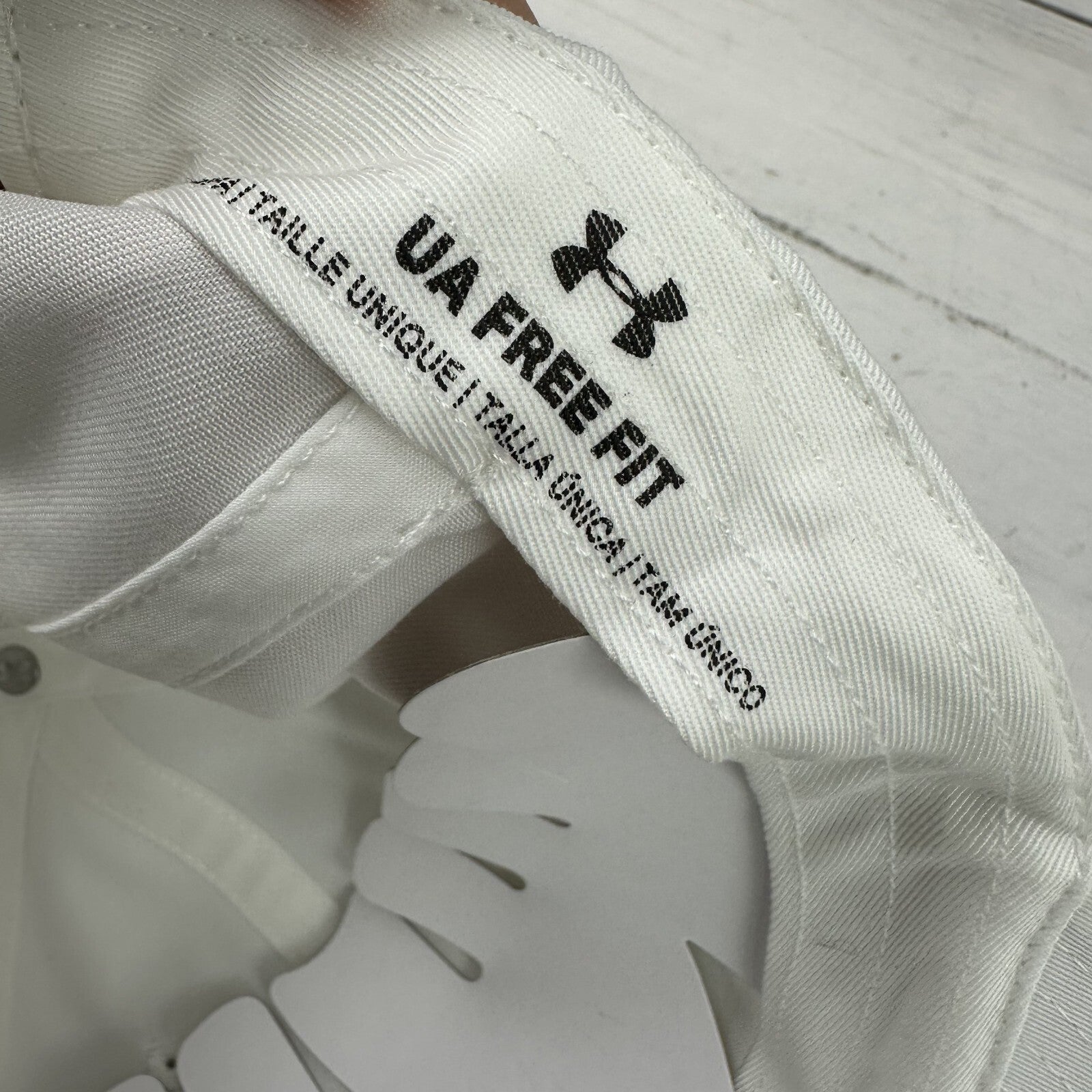 Under Armour Branded Hat UA Free Fit Strap back White NWT