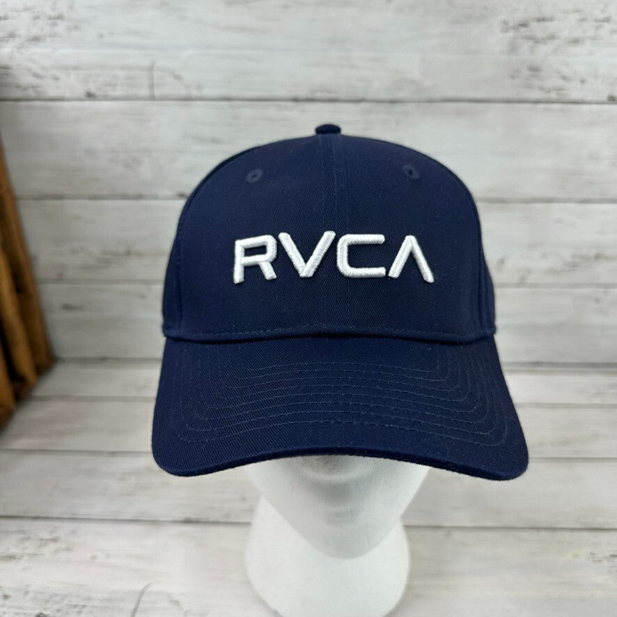 RVCA Mens Hookie Snapback Hat Baseball Cap Adjustable One Size Navy Blue- NEW