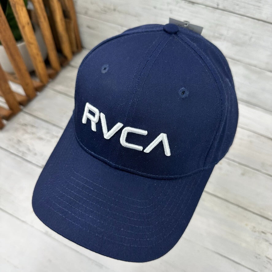 RVCA Mens Hookie Snapback Hat Baseball Cap Adjustable One Size Navy Blue- NEW