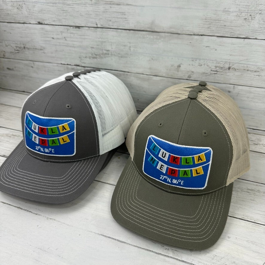 Lot of 11 Lukla Nepal Gray White tan Snapback Hat Outdoor Cap Patch logo travel