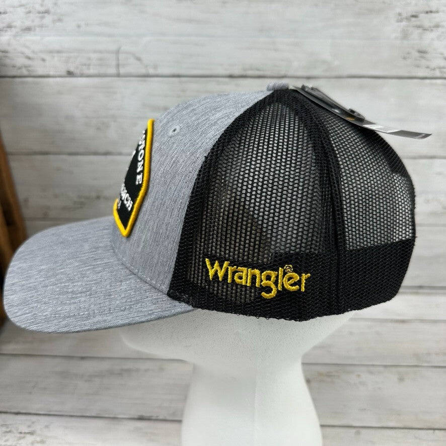 Wrangler Yellowstone Dutton Ranch Montana Snapback Hat Gray Black NWT