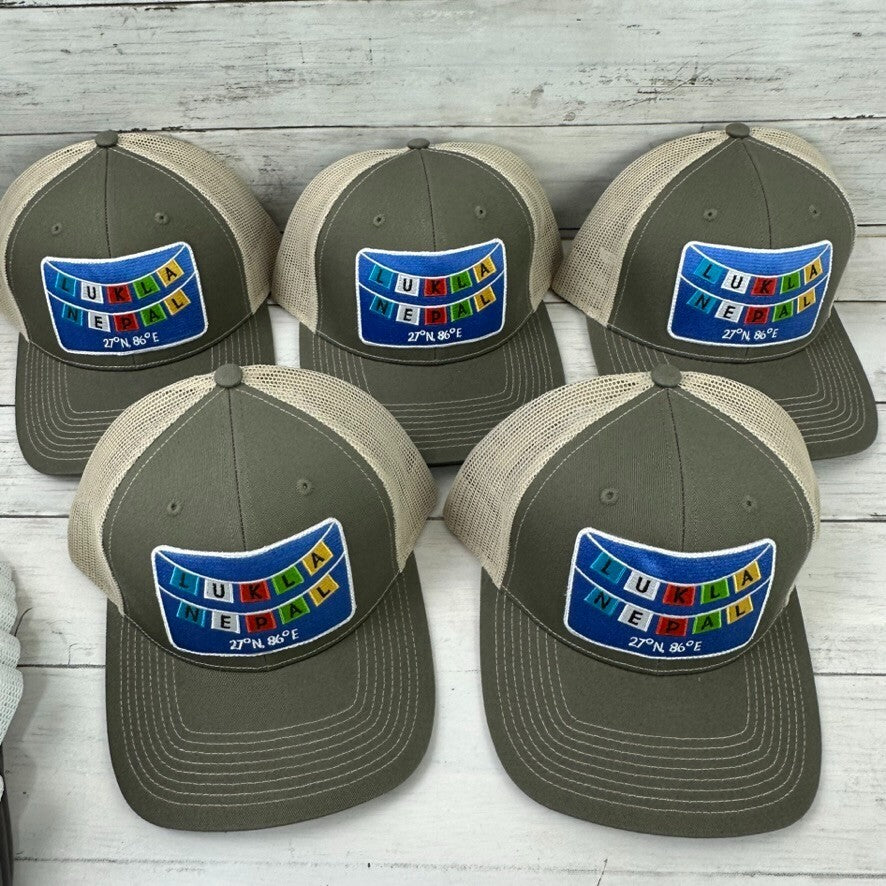 Lot of 11 Lukla Nepal Gray White tan Snapback Hat Outdoor Cap Patch logo travel