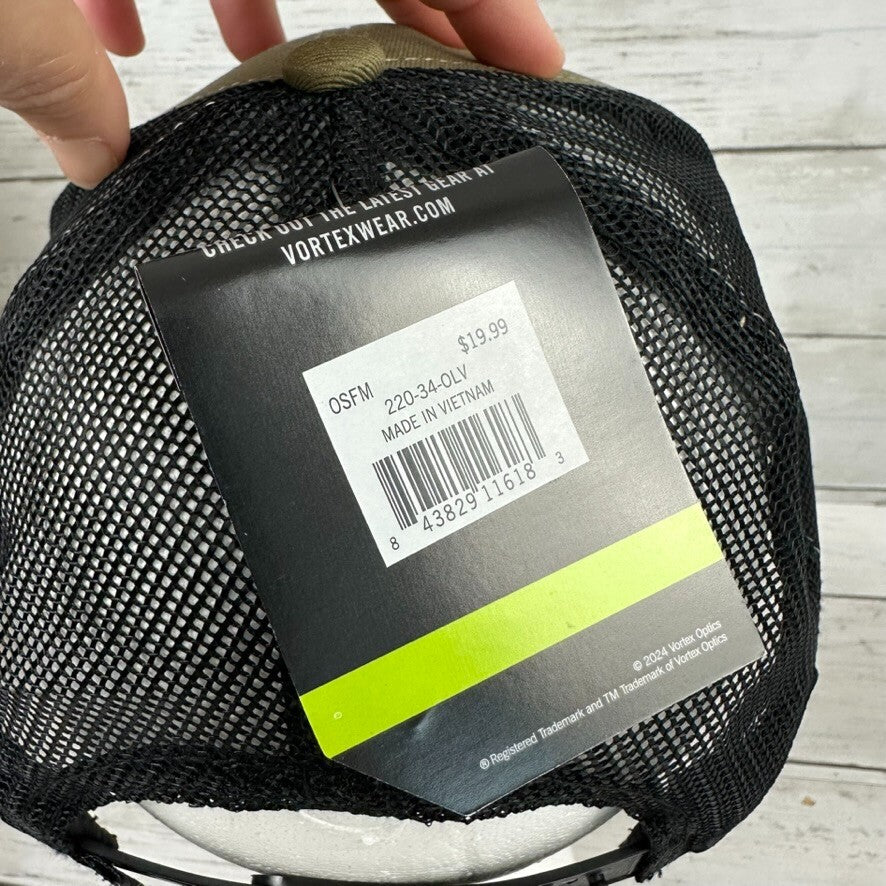Vortex Snapback Mesh Back Trucker Hat Green One Size Adjustable Trucker NWT