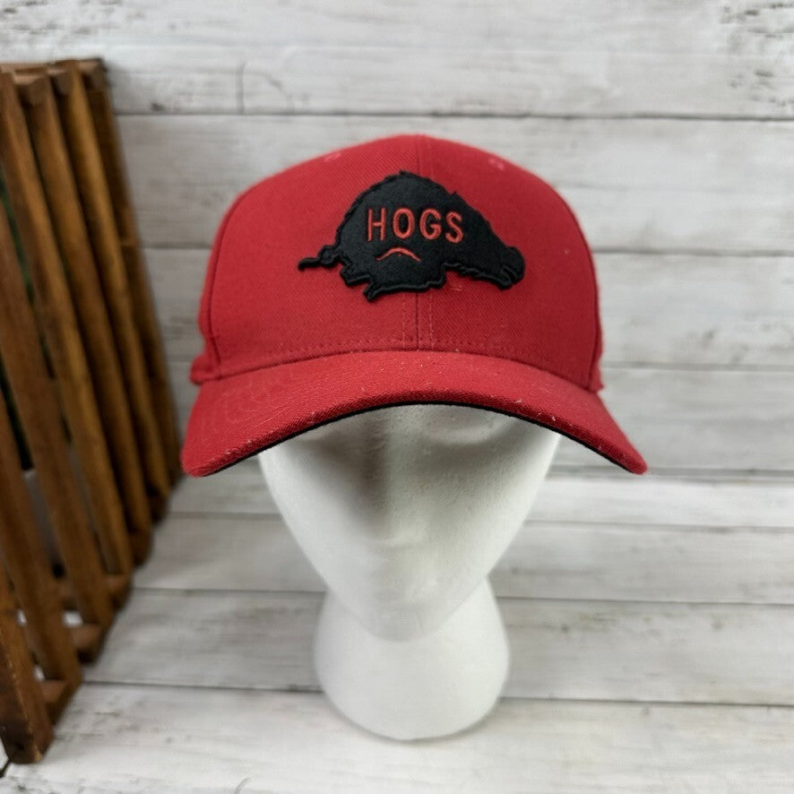 Nike Arkansas Razorbacks Swoosh Flex Fit M/L Red Ball Cap Hat Embroidered Hog
