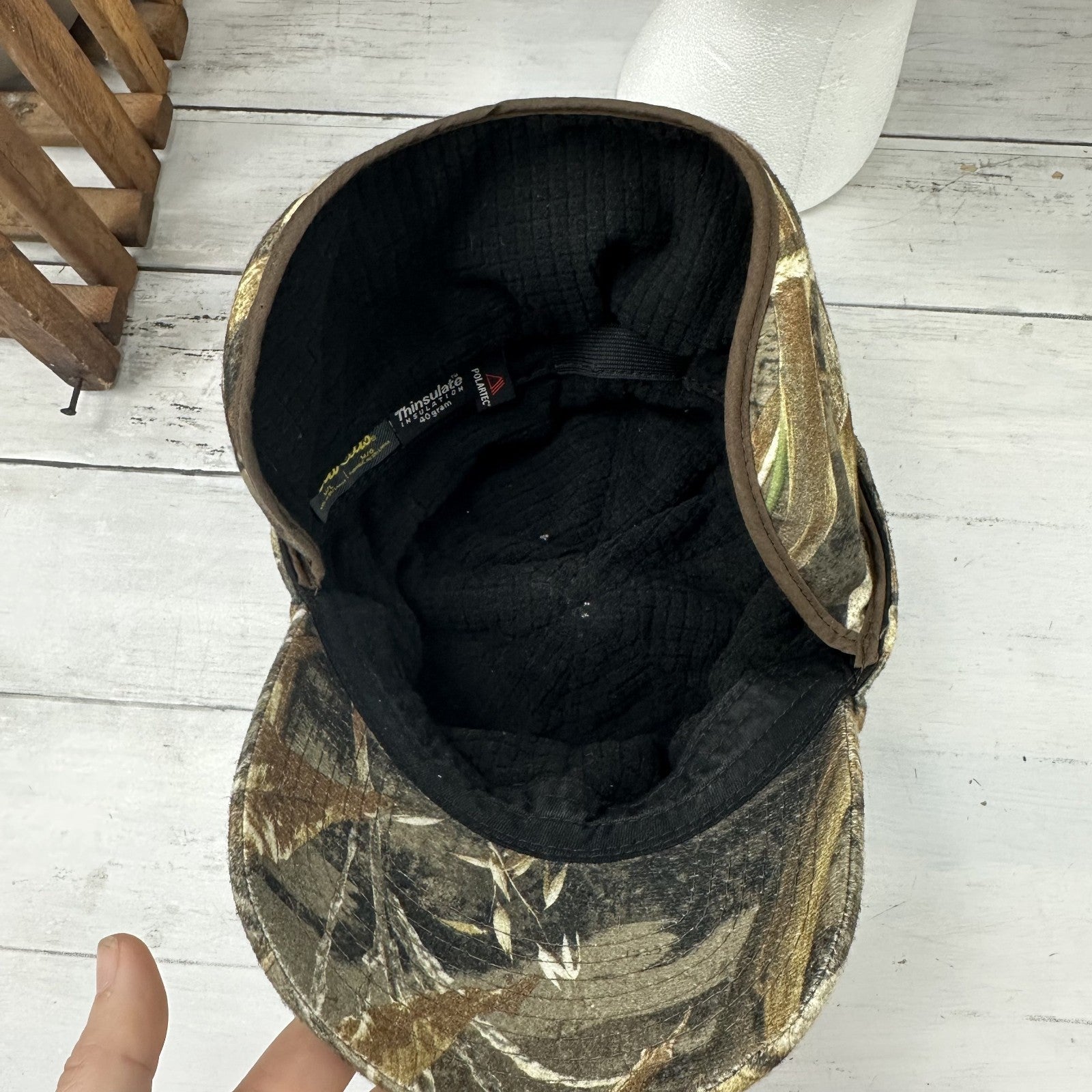 Cabelas Men’s Gore-Tex Thinsulate Camo Hat Size M/L Ear Flaps Hunting Vintage