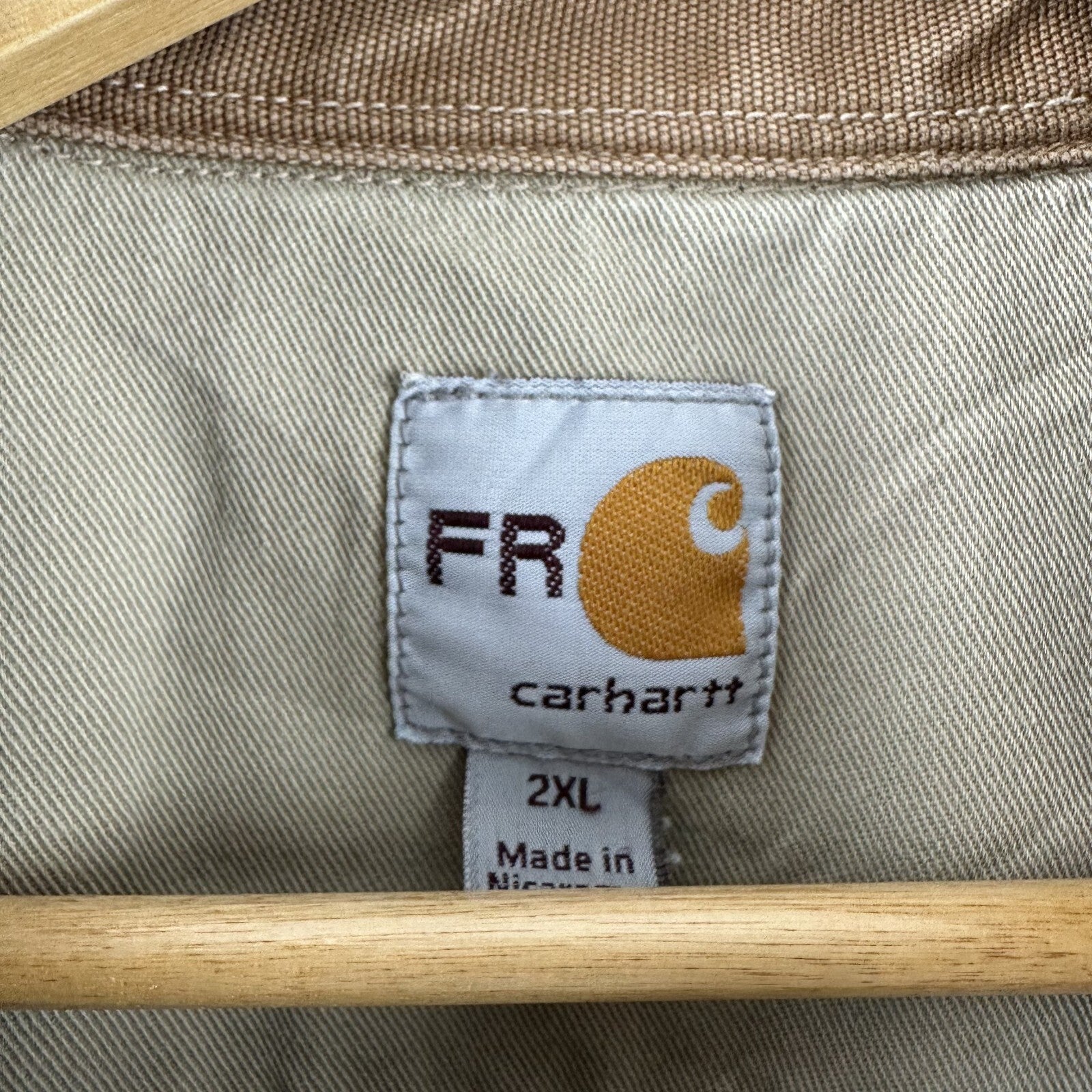 Carhartt FR Flame Resistant Canvas Shirt Jacket Mens 2XL Lined CAT 3 Brown