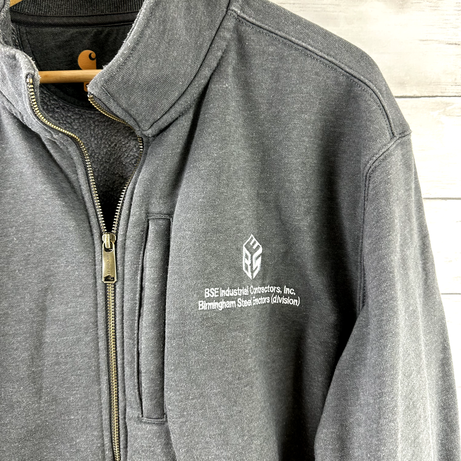 Carhartt Jacket Rain Defender Gray Full Zip Sweatshirt Mock neck