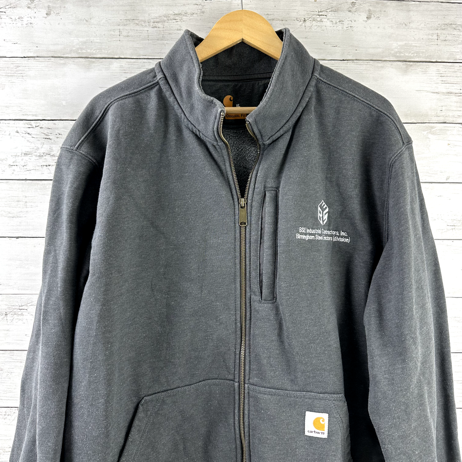 Carhartt Jacket Rain Defender Gray Full Zip Sweatshirt Mock neck