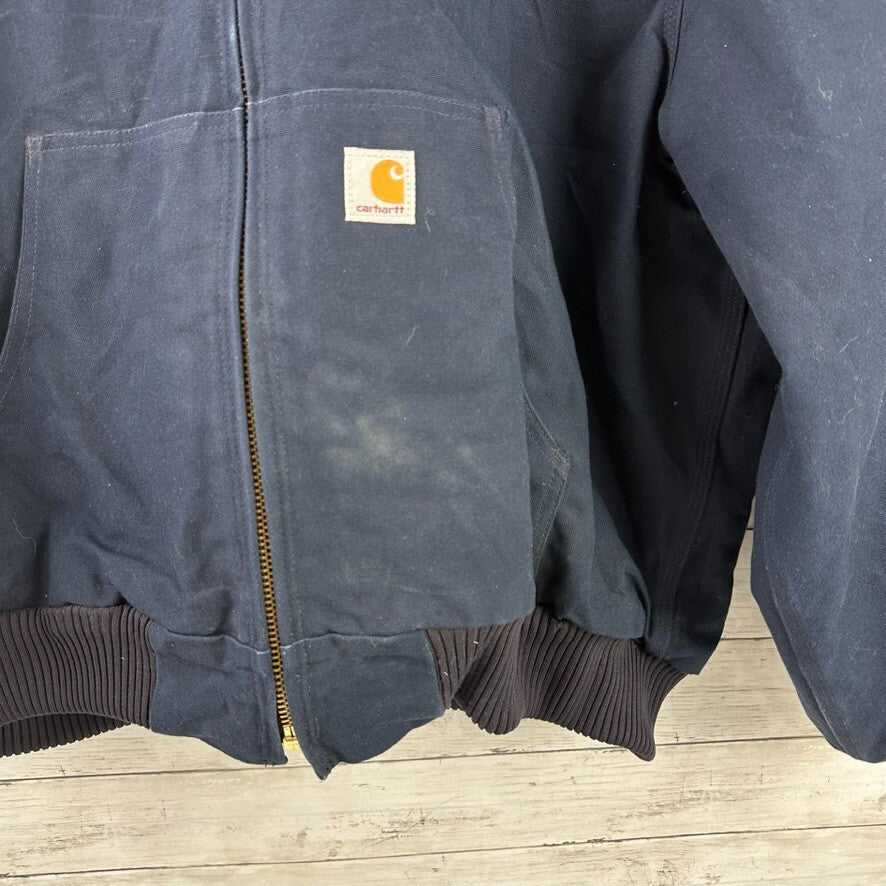 Carhartt Jacket Mens lined Dark Navy Blue DNY 2XL Hooded