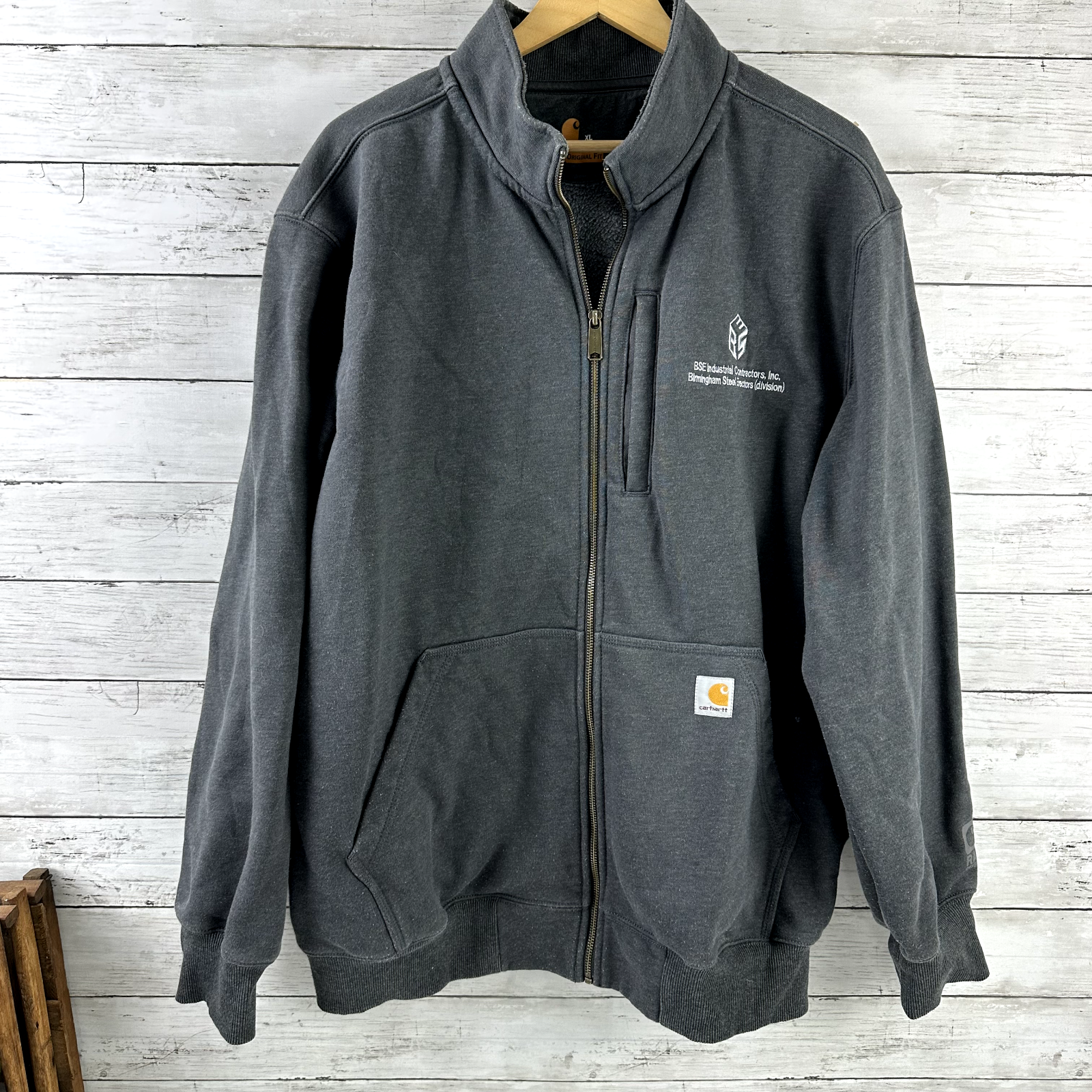 Carhartt Jacket Rain Defender Gray Full Zip Sweatshirt Mock neck