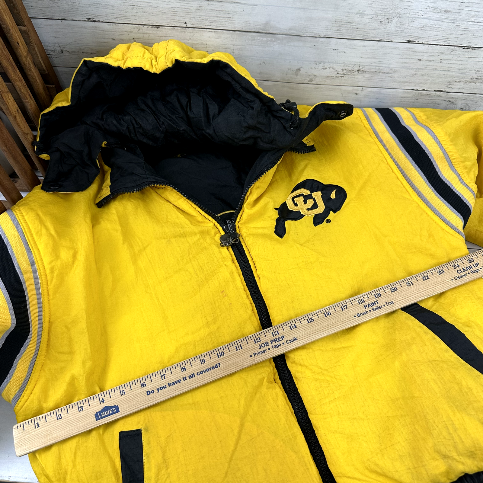 Vtg CU Colorado Buffalos Pro Player Reversible Puffer Jacket Size Large Football