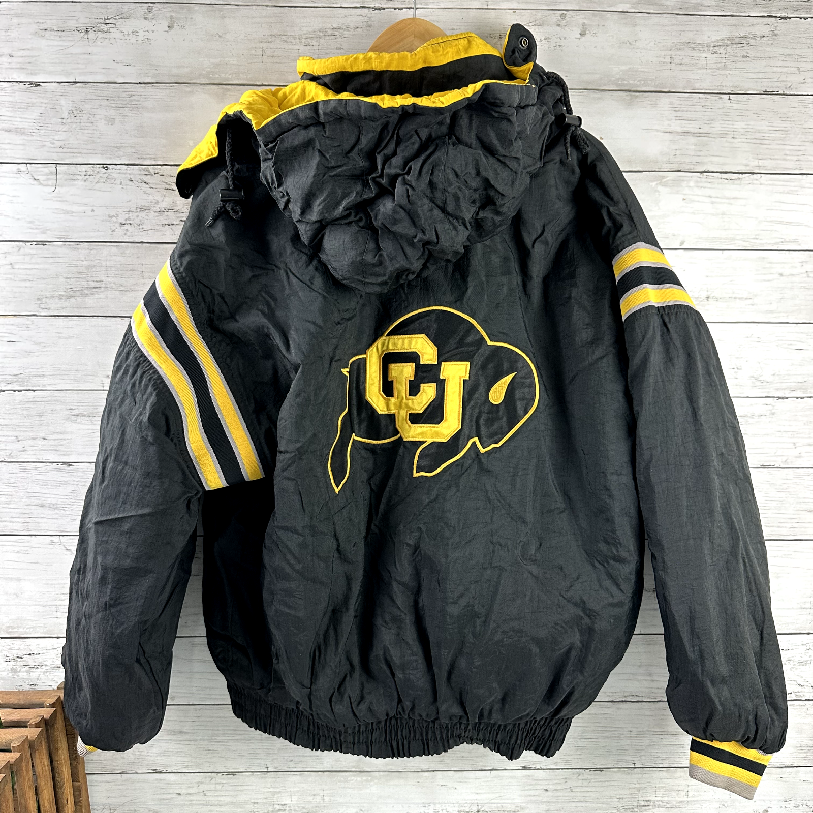 Vtg CU Colorado Buffalos Pro Player Reversible Puffer Jacket Size Large Football
