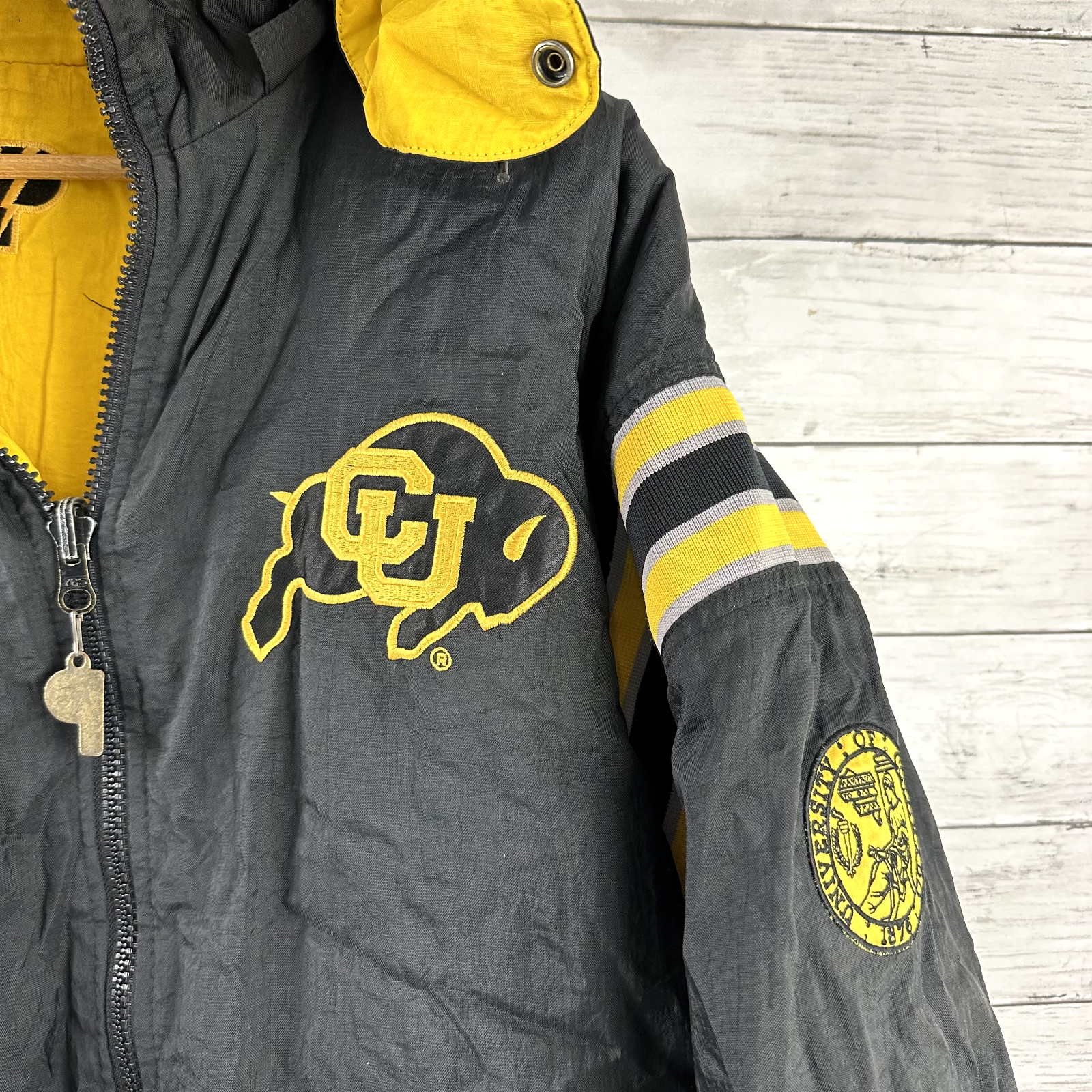 Vtg CU Colorado Buffalos Pro Player Reversible Puffer Jacket Size Large Football