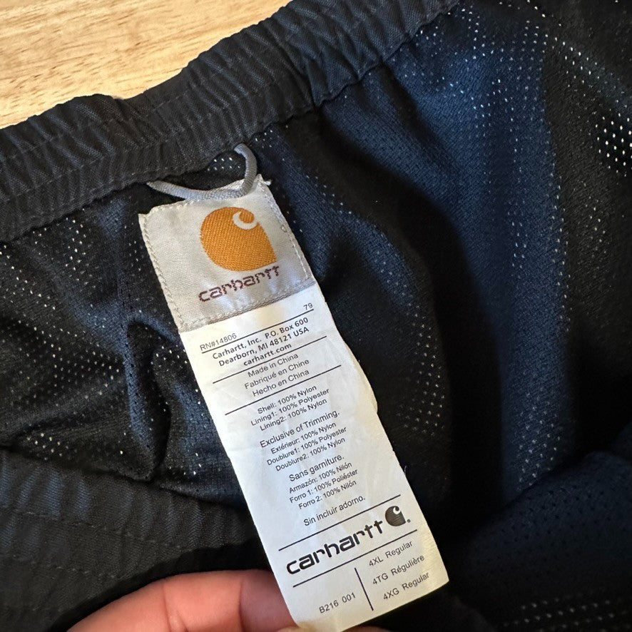 Carhartt B126 Storm Defender Black Pants Mens 4XL nylon Rain Shoreline NWT