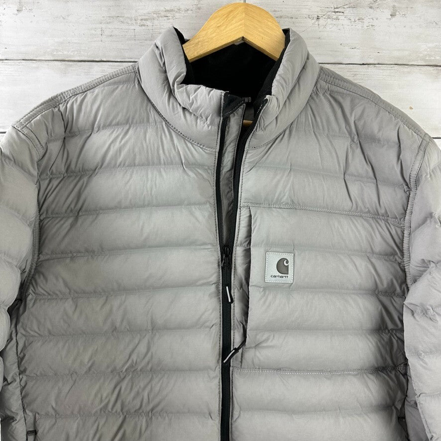 Carhartt LWD Men's Medium Relaxed Fit Stretch Puffern Jacket Asphalt Gray NWOT