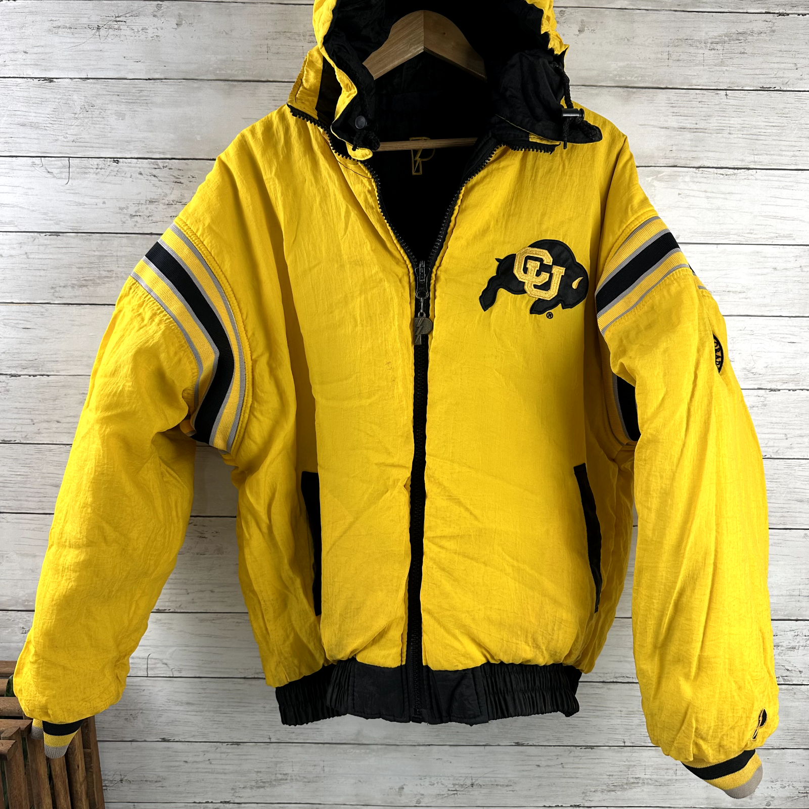 Vtg CU Colorado Buffalos Pro Player Reversible Puffer Jacket Size Large Football