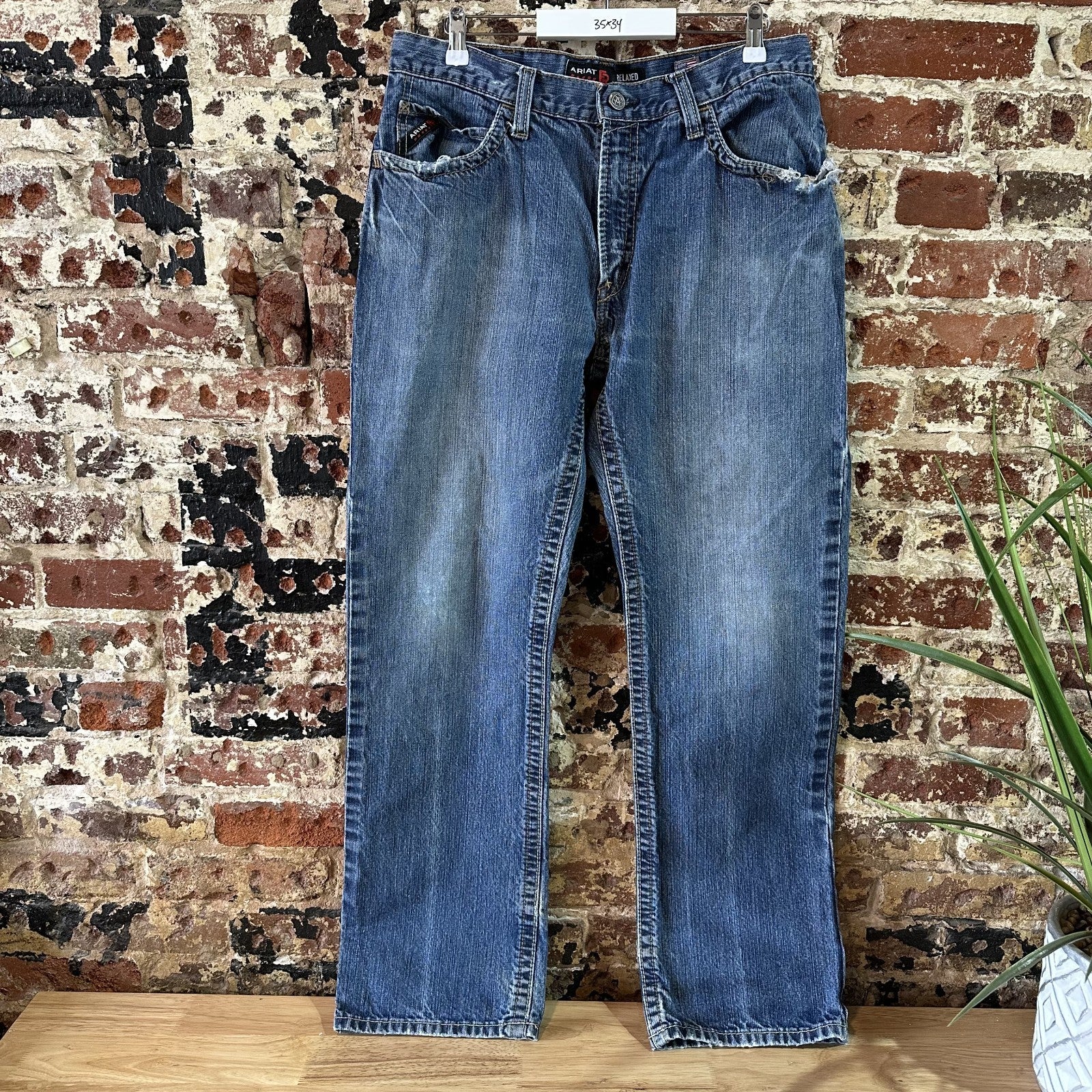 Ariat M5 FR Relaxed Boot cut Leg Blue Jeans Men's 35x34