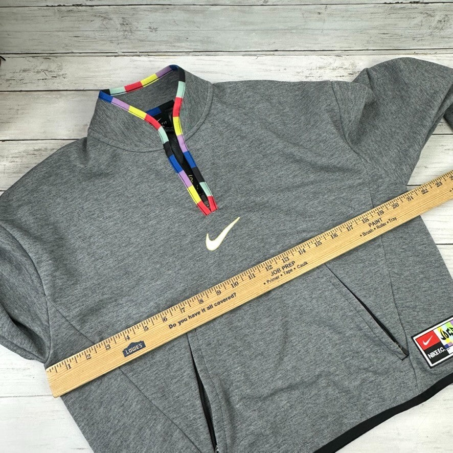 Nike Womens XS F.C. Dri-FIT 1/4-Zip Jacket Black CZ1019 Gray Black NWT