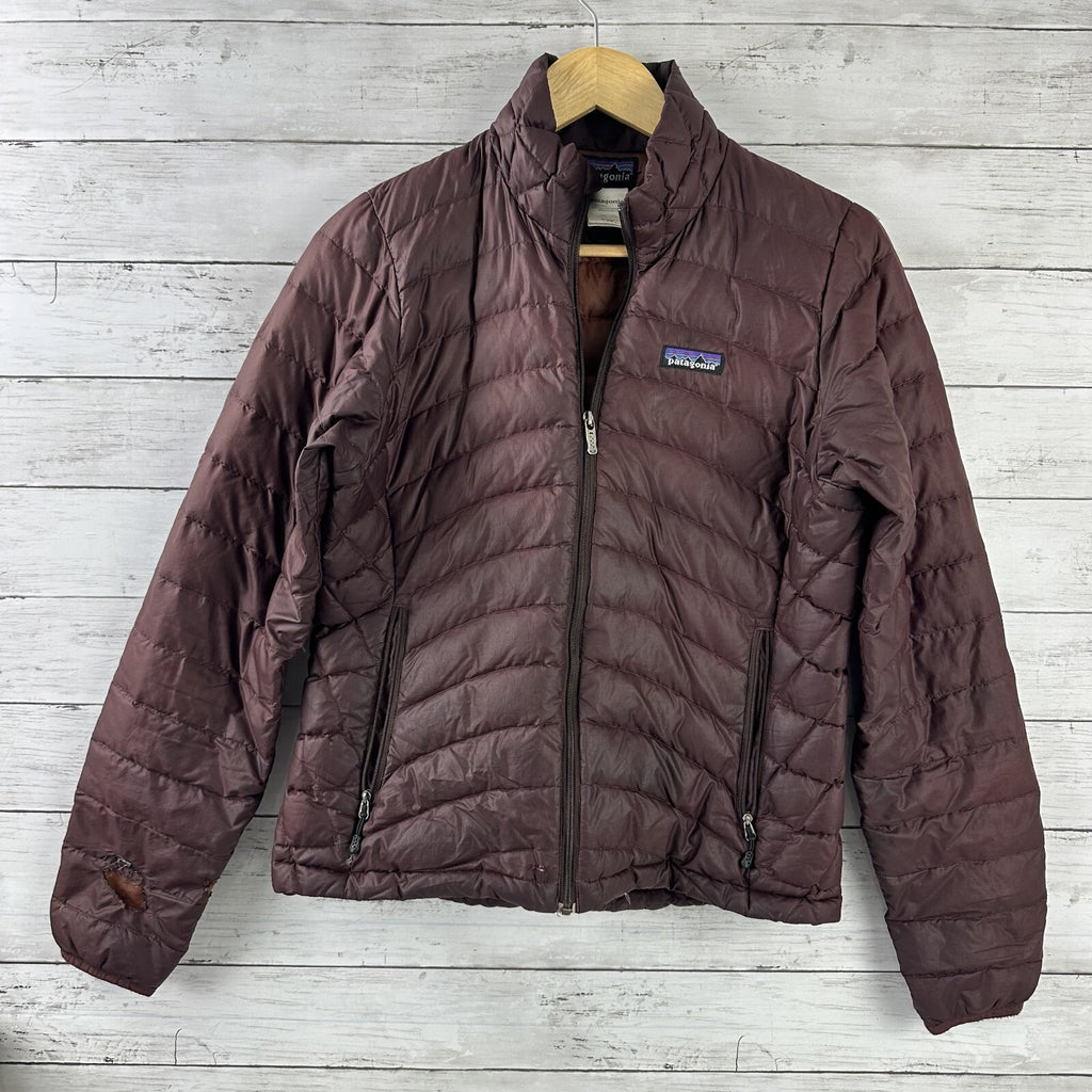 Patagonia Down Sweater Puffer Jacket Womens XS Burgundy Waterproof