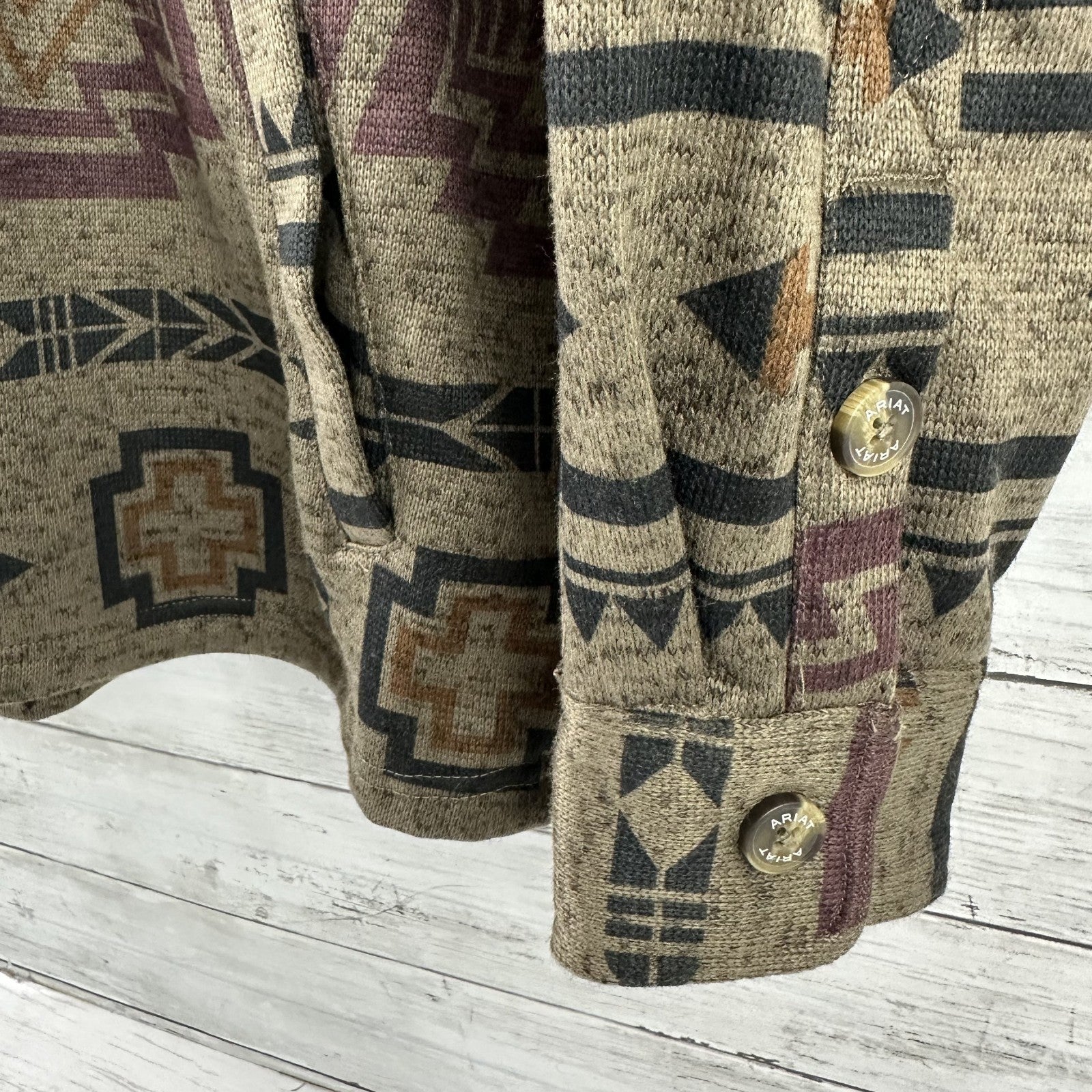 Ariat Caldwell mens Medium jacket Button up sweater fleece southwestern shacket