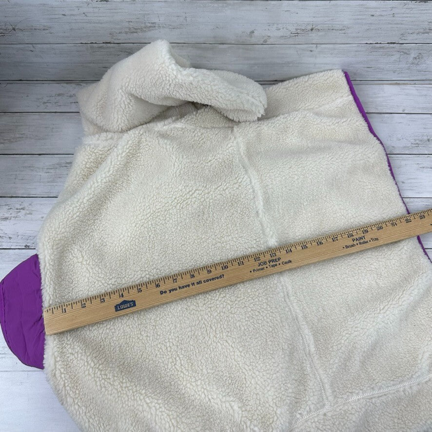 North Face Women Large Extreme Pile Fleece 1/2 Zip Pullover Jacket Crop Cream