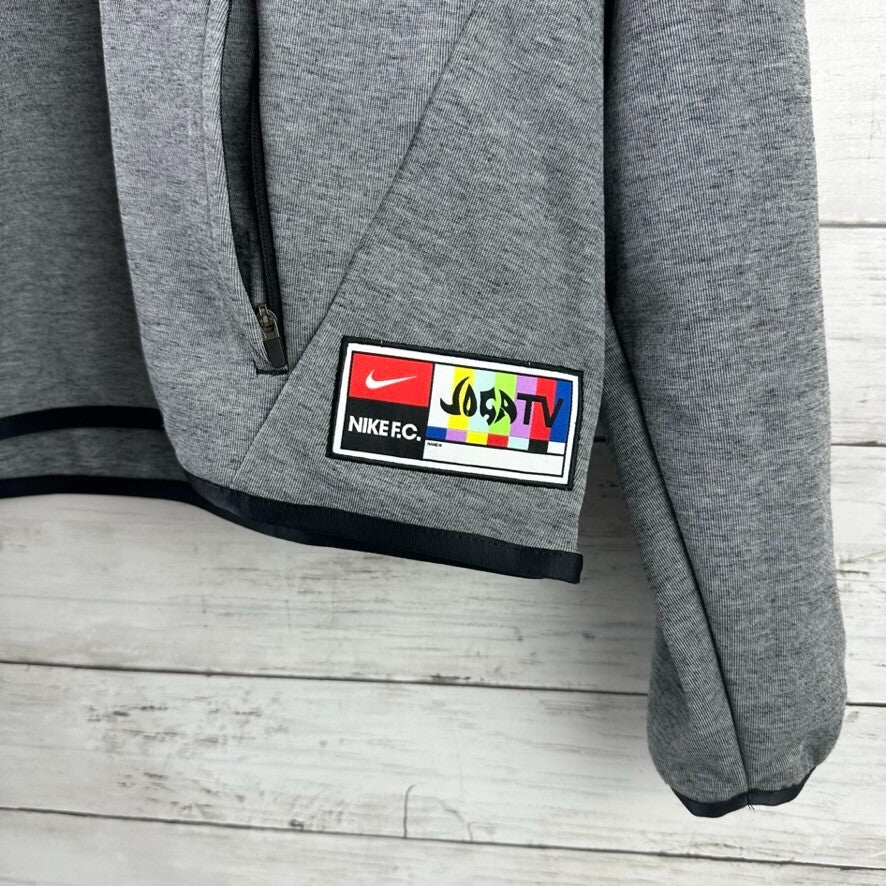 Nike Womens XS F.C. Dri-FIT 1/4-Zip Jacket Black CZ1019 Gray Black NWT