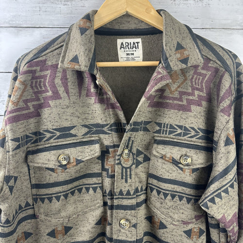 Ariat Caldwell mens Medium jacket Button up sweater fleece southwestern shacket
