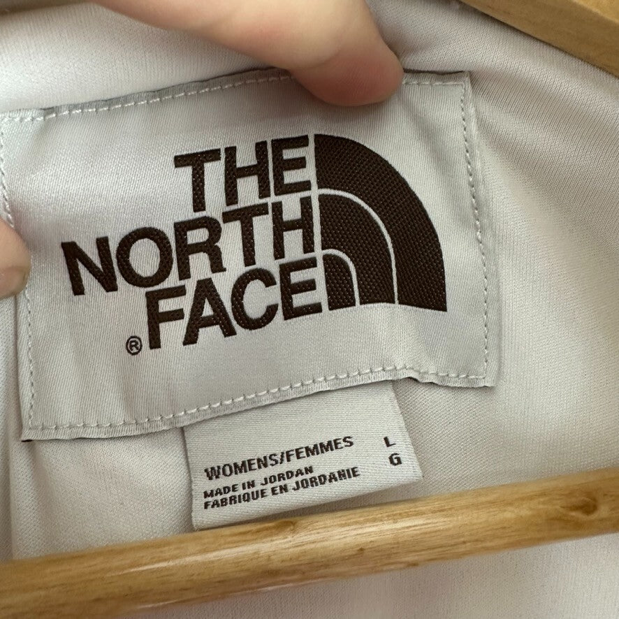 North Face Women Large Extreme Pile Fleece 1/2 Zip Pullover Jacket Crop Cream