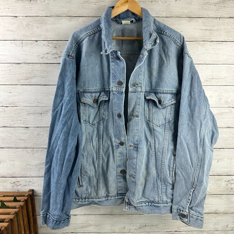 VTG LEVIS Men Size 2XL 100% Cotton Denim Blue Jeans Trucker Jacket 70507 Faded