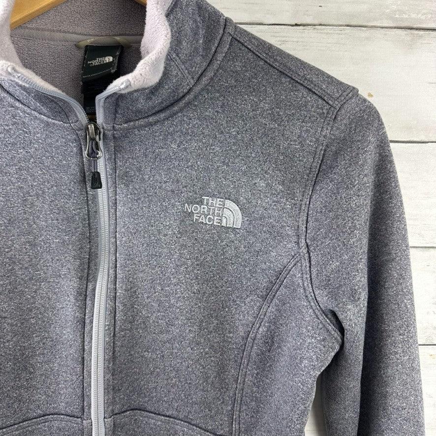 The North Face Womens Small Full Zip Fleece jacket Gray outdoor