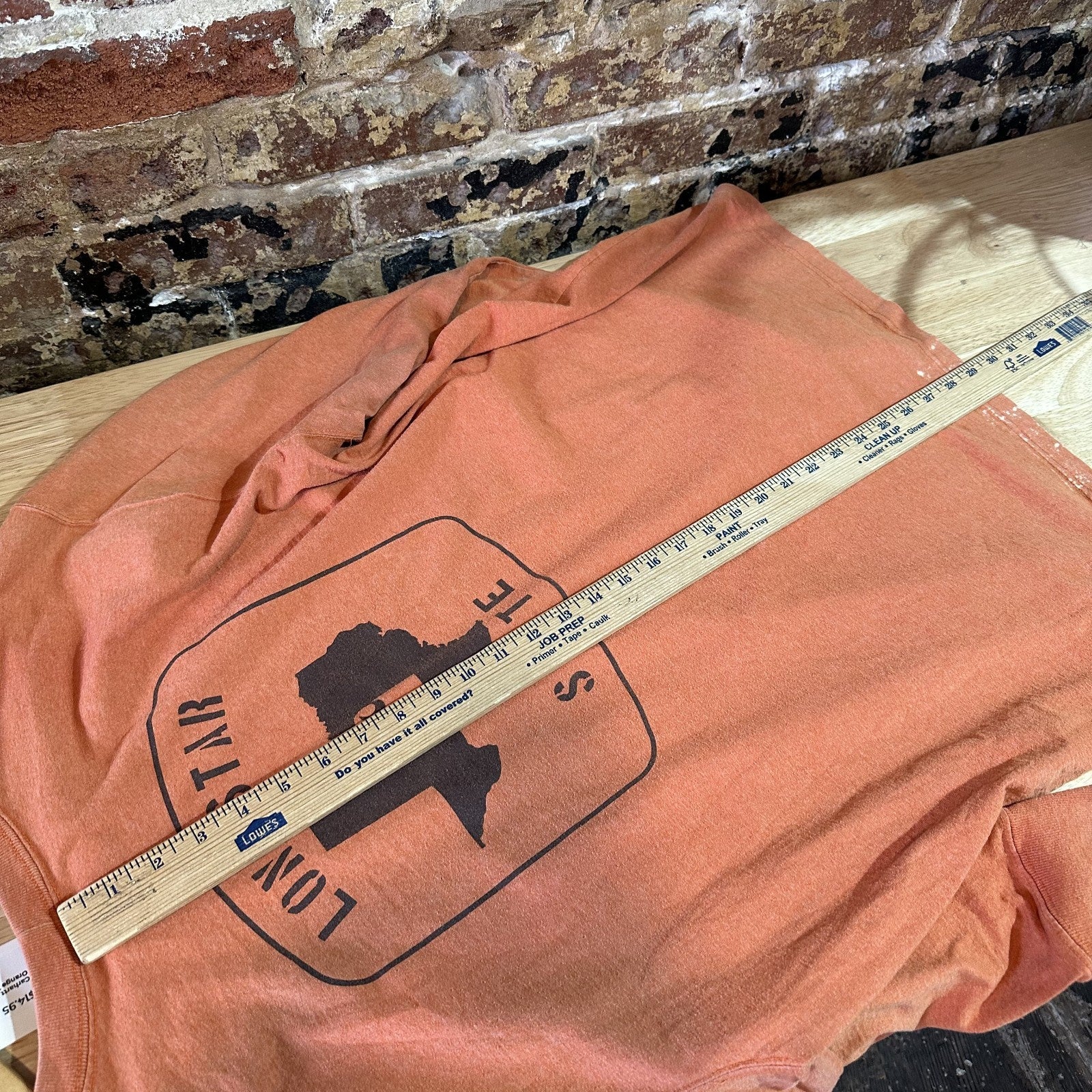 Carhartt T Shirt Mens Large Long Sleeve Workwear Lone Star Texas Orange