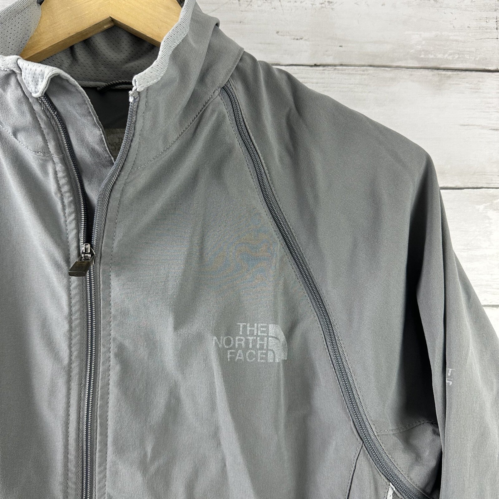 The North Face Jacket Medium Apex Flight Series Zip off sleeves vest Running Gray