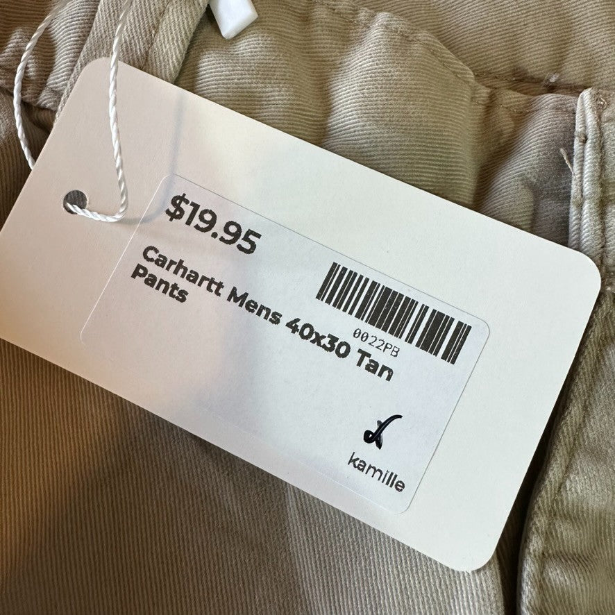 Carhartt Relaxed Fit Work Pants Mens 40x30 Tan Casual Pant