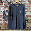 Carhartt T Shirt Mens Large Tall Long Sleeve Workwear Dark Gray Loose Fit