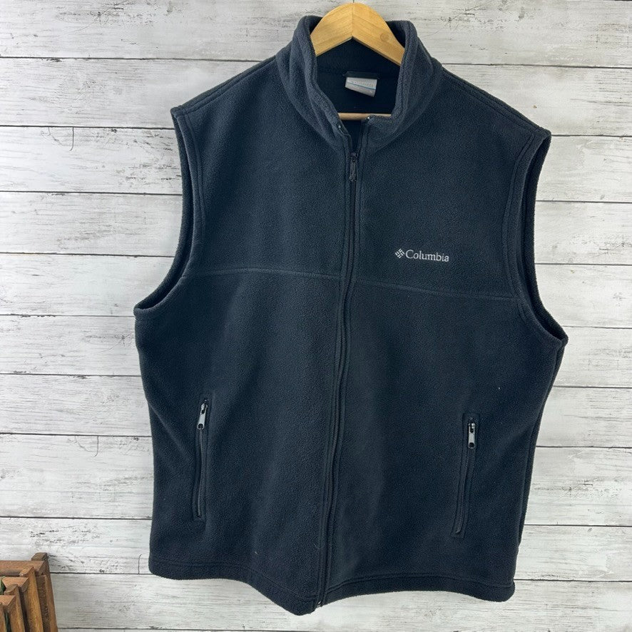 Columbia Full Zip Fleece Vest Men’s Sz XL Black