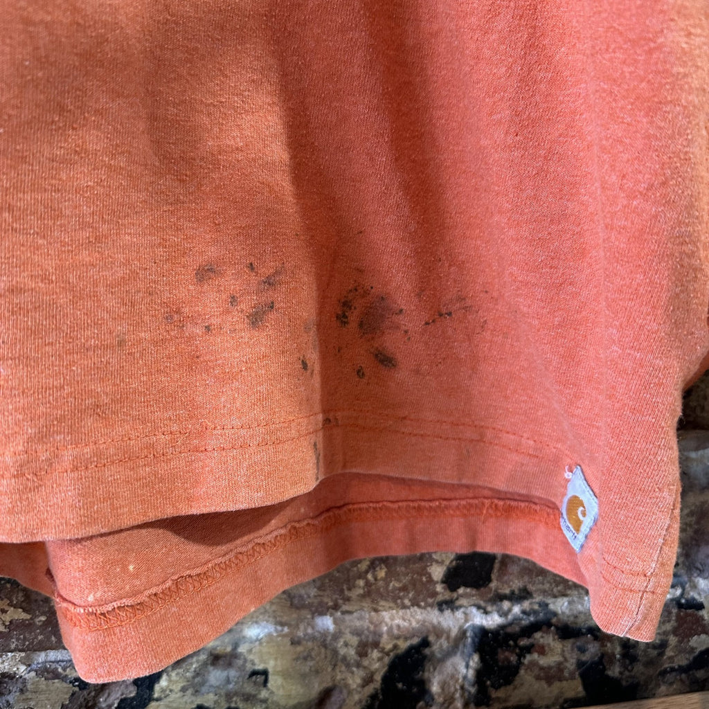 Carhartt T Shirt Mens Large Long Sleeve Workwear Lone Star Texas Orange