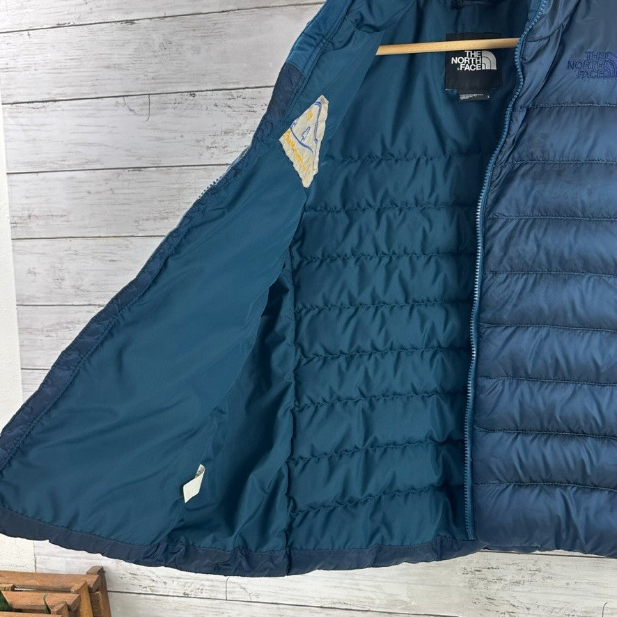 The North Face Women’s Large Down 550 Fill Vest Blue Full Zip Outdoor