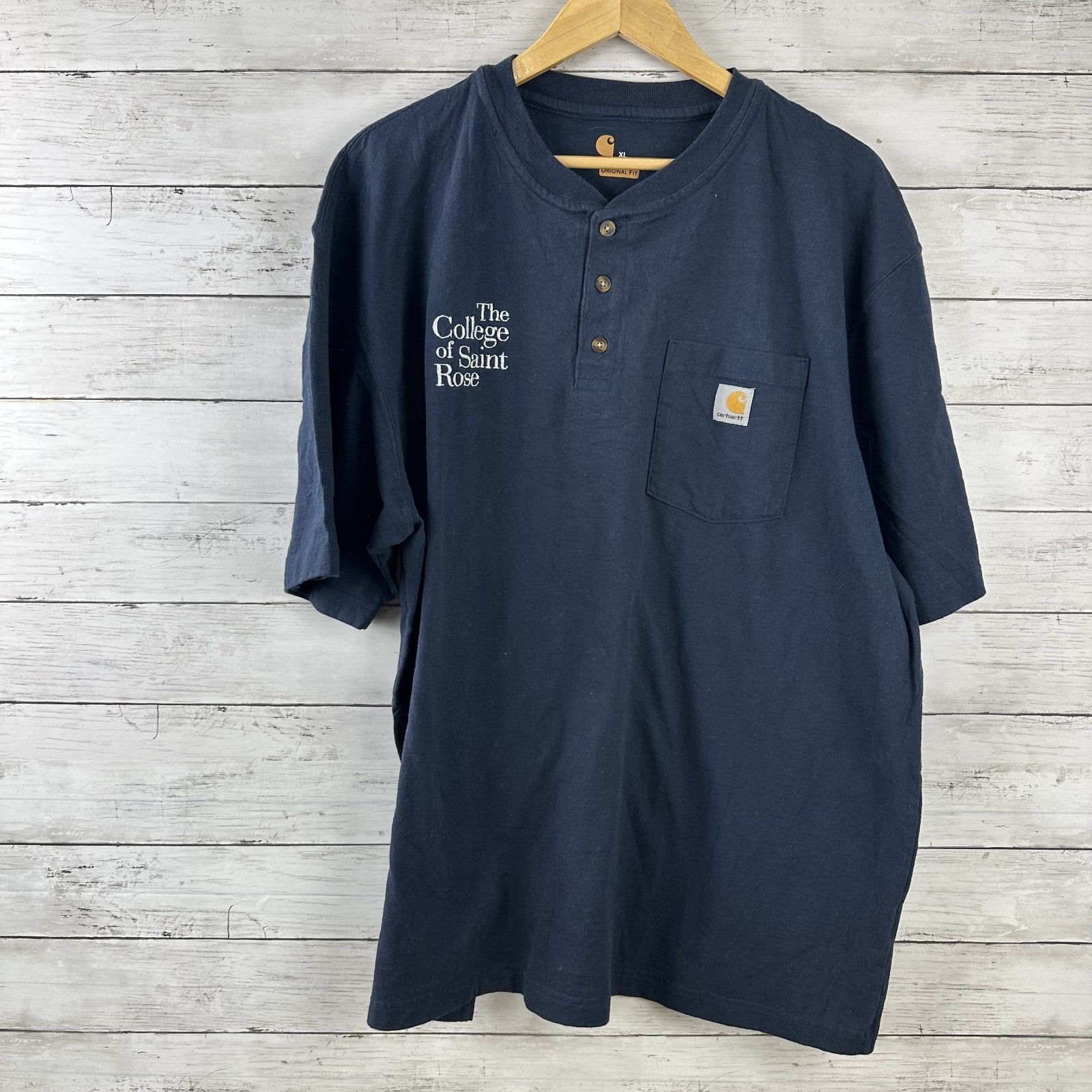 Lot of 9 Carhartt Shirt XL Short Sleeve Pocket Tees Henley Polo Logo Blue gray